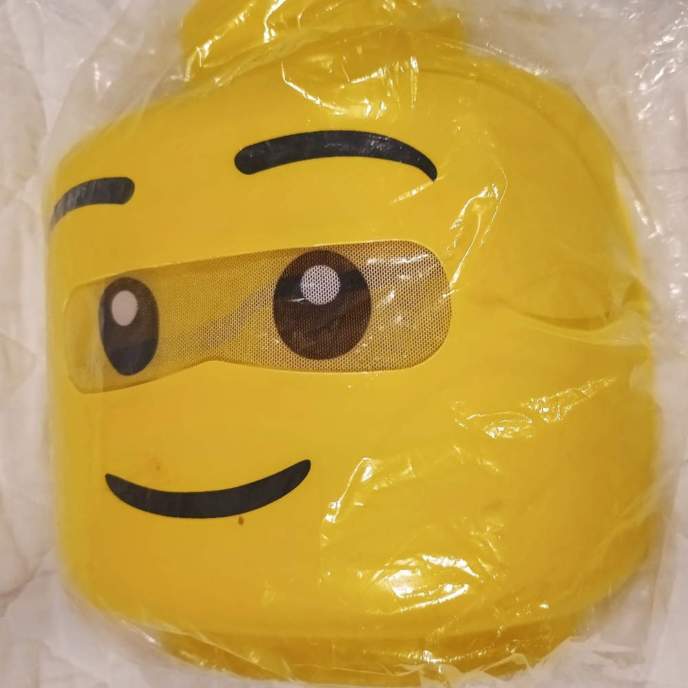 Lego mini figure happy mask